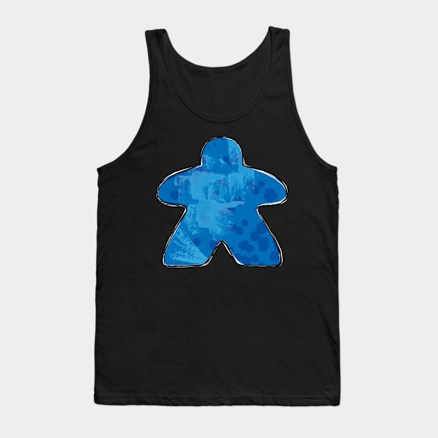 Blue Board Game Meeple Tank Top by polliadesign